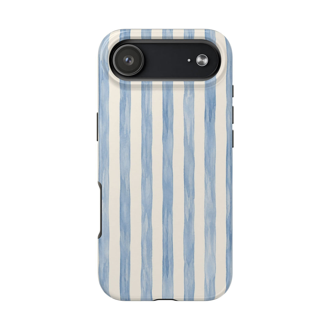 Blue Watercolor Stripe Tough Phone Case — Protective iPhone Cover