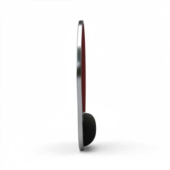Sunday Theory burgundy ergonomic mouse pad with memory foam wrist rest, side profile view on a white background.