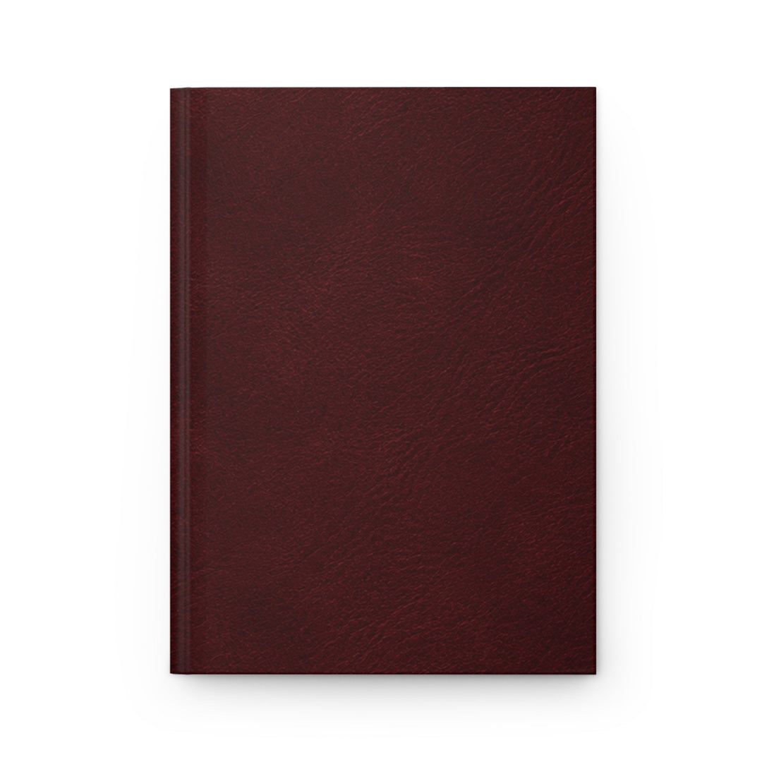 Sunday Theory burgundy hardcover journal with a matte finish and subtle marbled texture for daily writing.