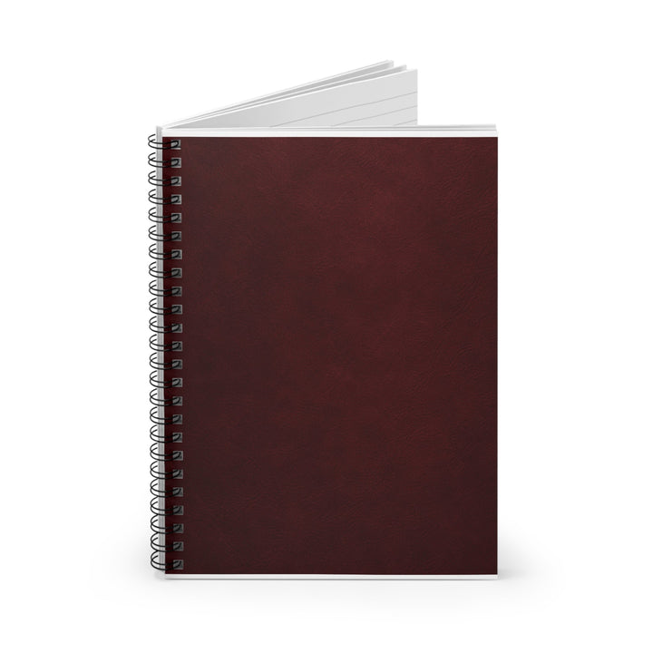 Sunday Theory burgundy spiral notebook with lined pages and a durable textured cover for daily planning and notes.