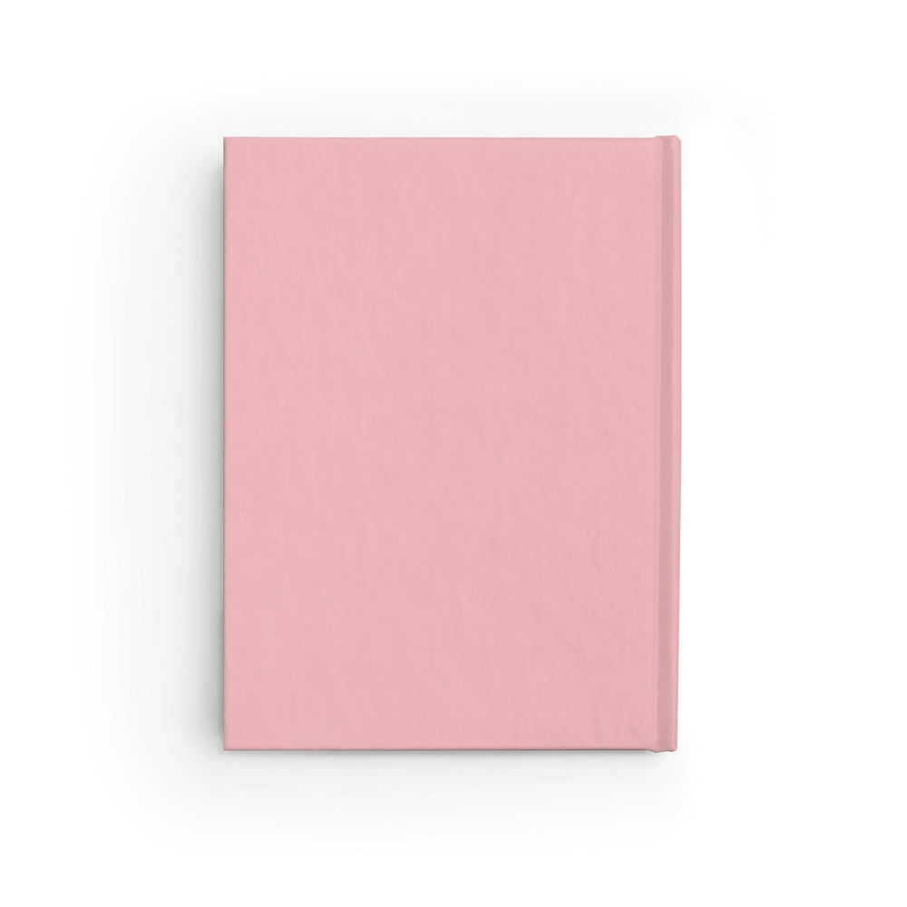 Sunday Theory soft pink hardcover journal with a smooth matte finish, shown from the back cover view.