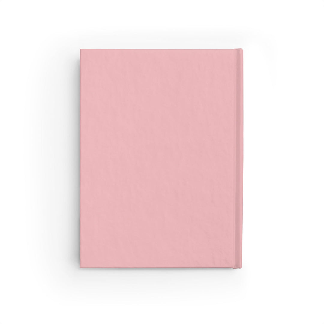 Sunday Theory soft pink hardcover journal with a smooth matte finish, shown from the back cover view.