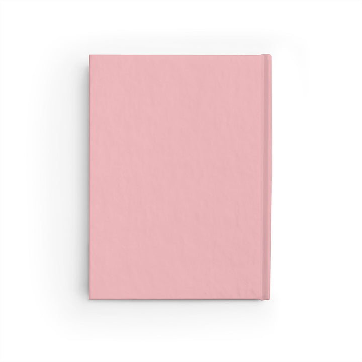 Sunday Theory soft pink hardcover journal with a smooth matte finish, shown from the back cover view.